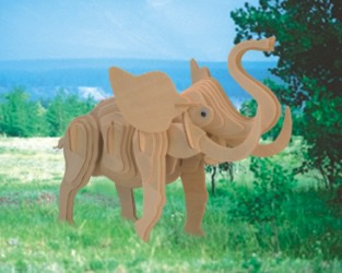 Puzzle in legno raffigurante un elefante tagliato al laser